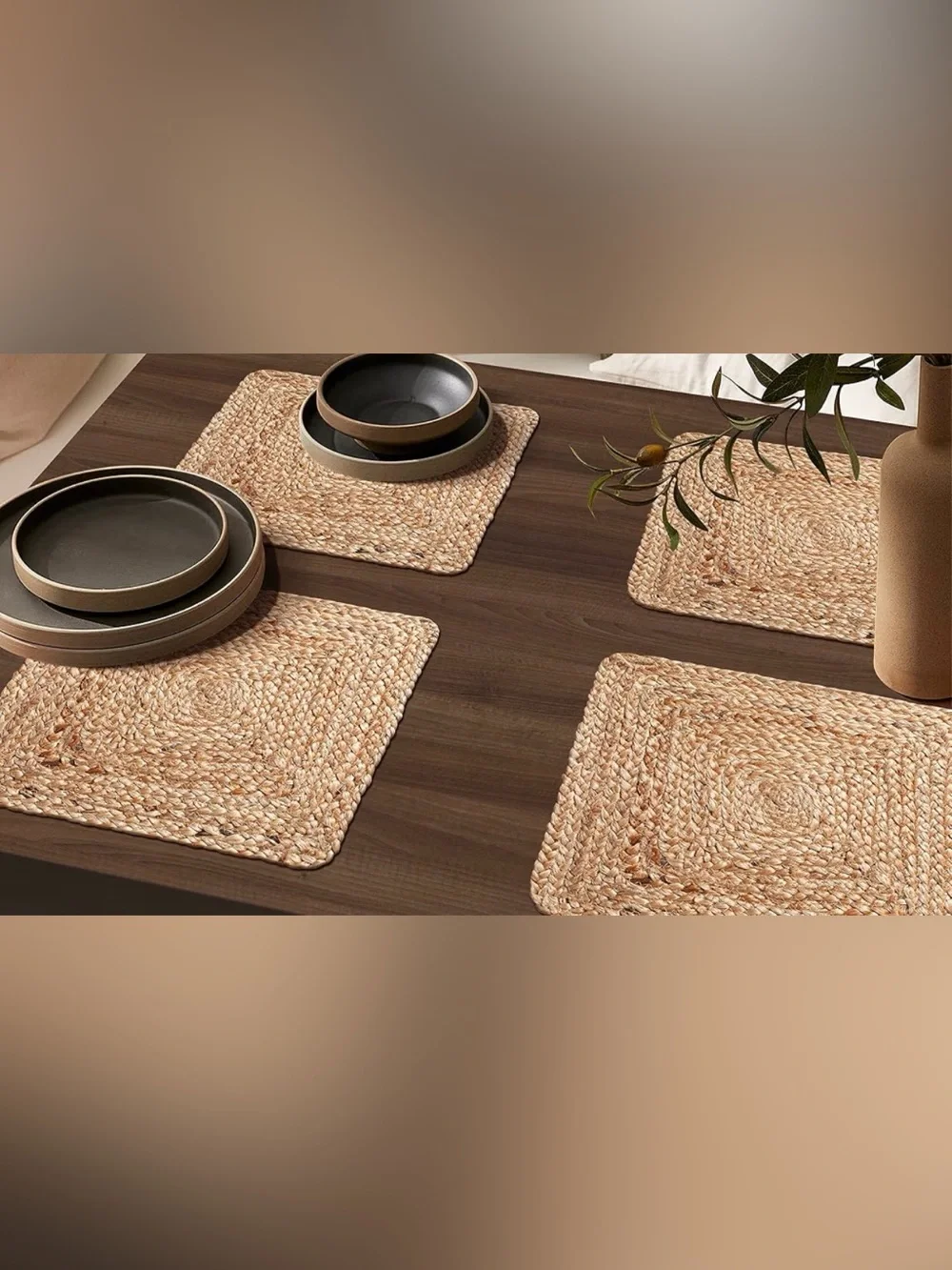 NET braided placemats set of 5 farmhouse vintage